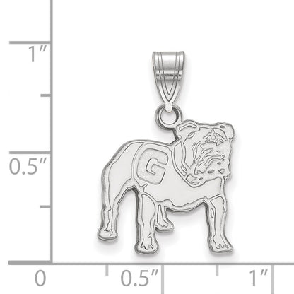 10K White Gold Logoart University Of Georgia Bulldog Medium Pendant