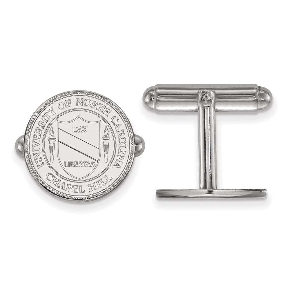 Sterling Silver Rhod-Pltd Logoart Univ. of North Carolina Crest Cuff Links