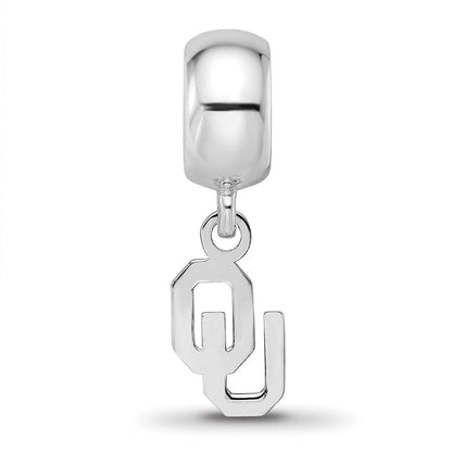 Sterling Silver Rhod-Pltd Logoart University of Oklahoma Xs Dangle Bead