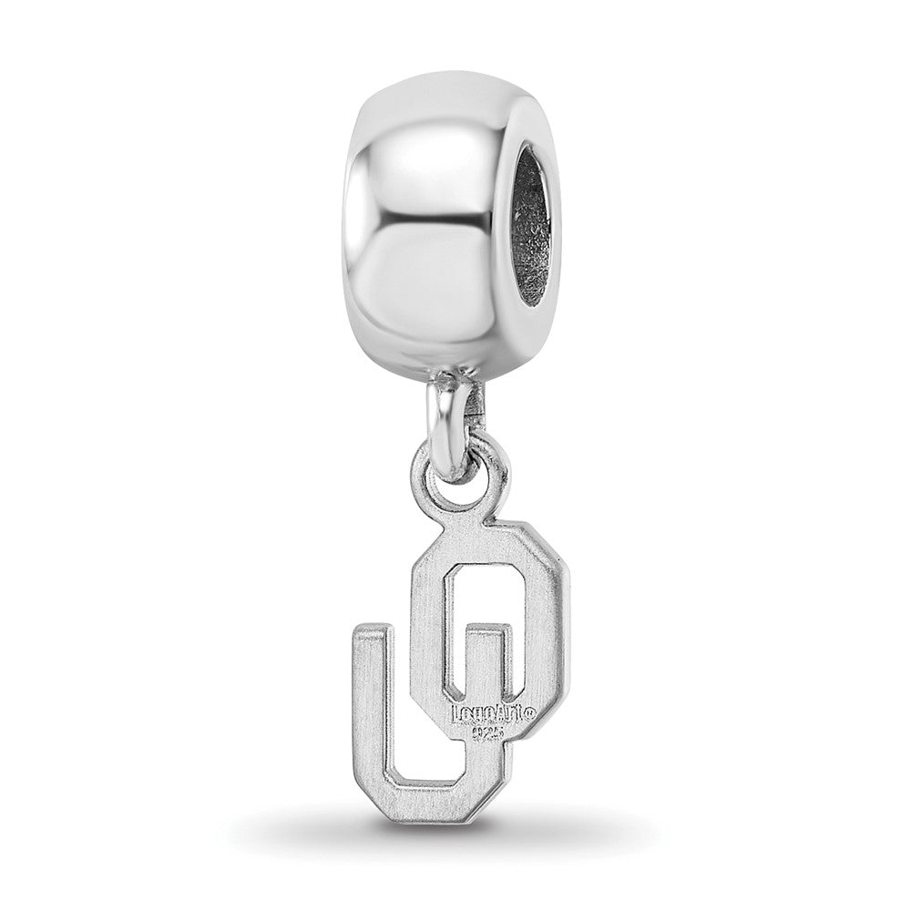 Sterling Silver Rhod-Pltd Logoart University of Oklahoma Xs Dangle Bead