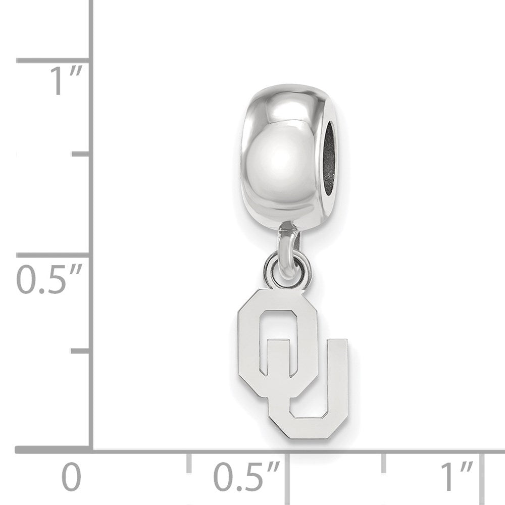 Sterling Silver Rhod-Pltd Logoart University of Oklahoma Xs Dangle Bead