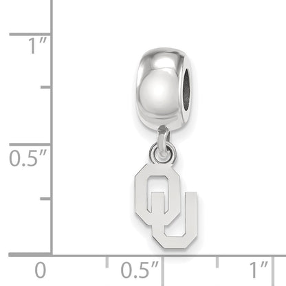 Sterling Silver Rhod-Pltd Logoart University of Oklahoma Xs Dangle Bead