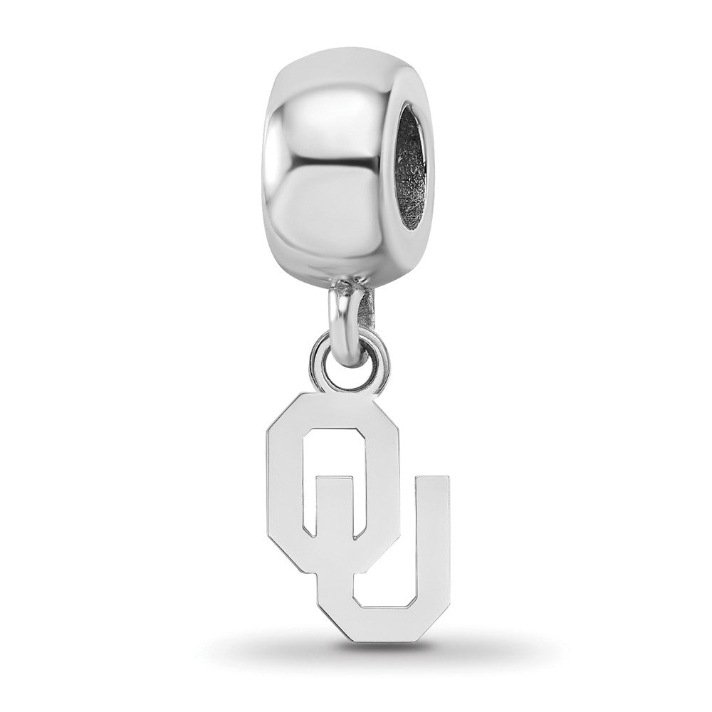 Sterling Silver Rhod-Pltd Logoart University of Oklahoma Xs Dangle Bead