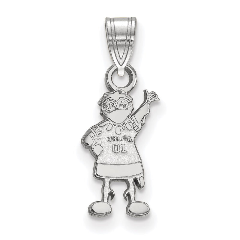 Sterling Silver Rhodium Plated Logoart University Of South Carolina Mascot Small Pendant