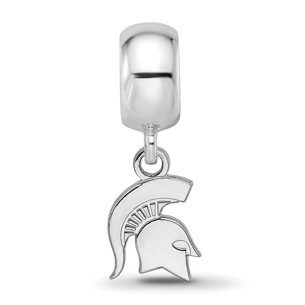 Sterling Silver Rhod-Pltd Logoart Michigan State U. Xs Dangle Bead