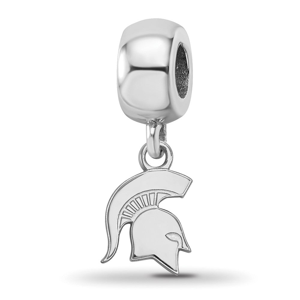 Sterling Silver Rhod-Pltd Logoart Michigan State U. Xs Dangle Bead