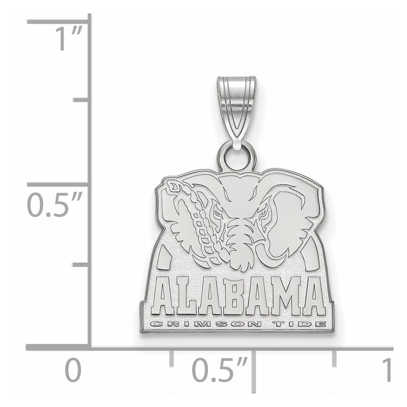 10K White Gold Logoart University Of Alabama Elephant Small Pendant