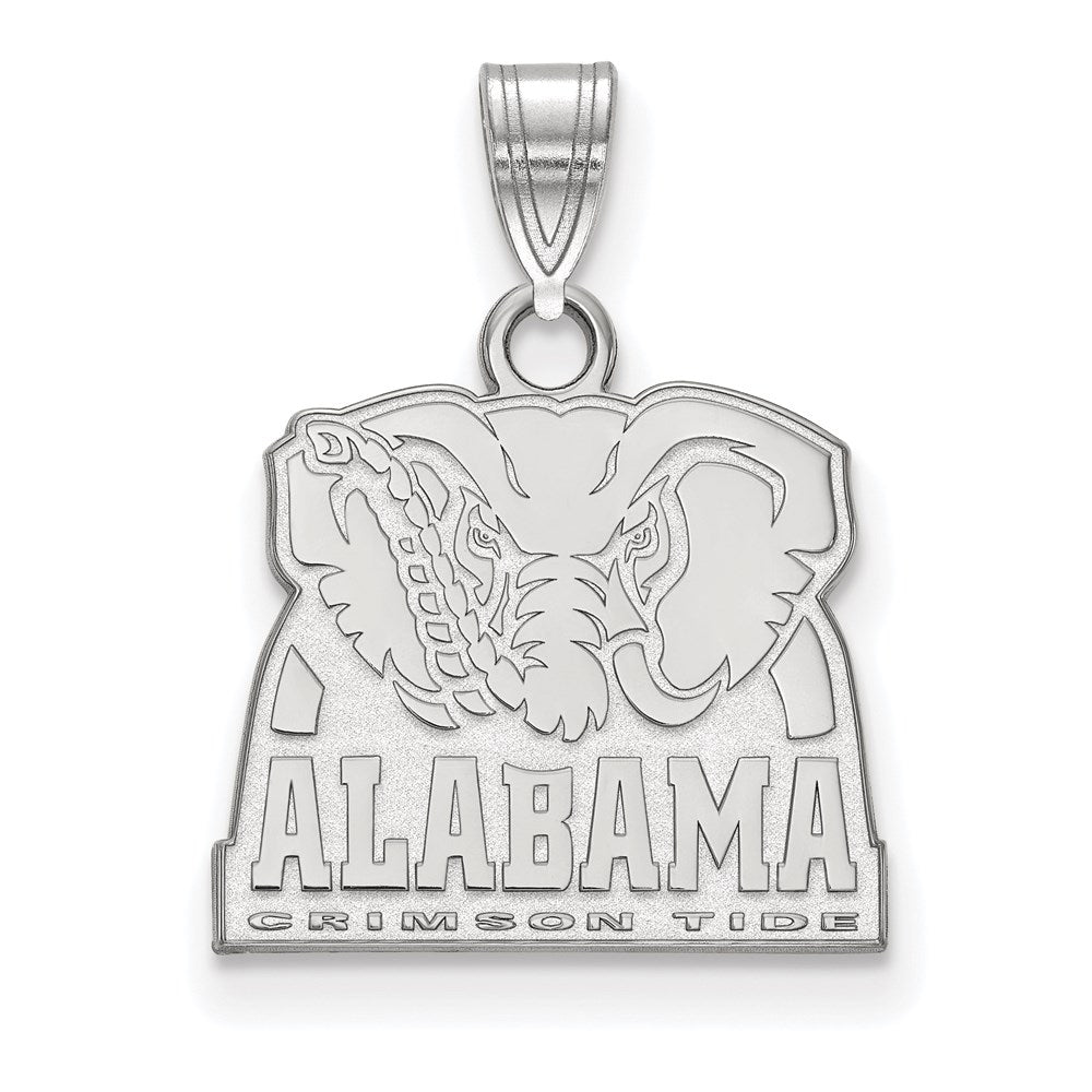 Sterling Silver Rhodium Plated Logoart University Of Alabama Elephant Small Pendant