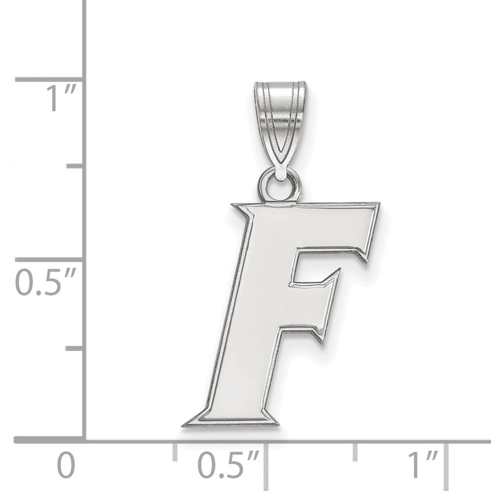 Sterling Silver Rhodium Plated Logoart University Of Florida Letter F Medium Pendant