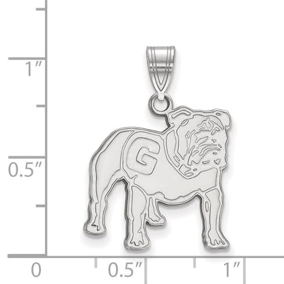 10K White Gold Logoart University Of Georgia Bulldog Large Pendant