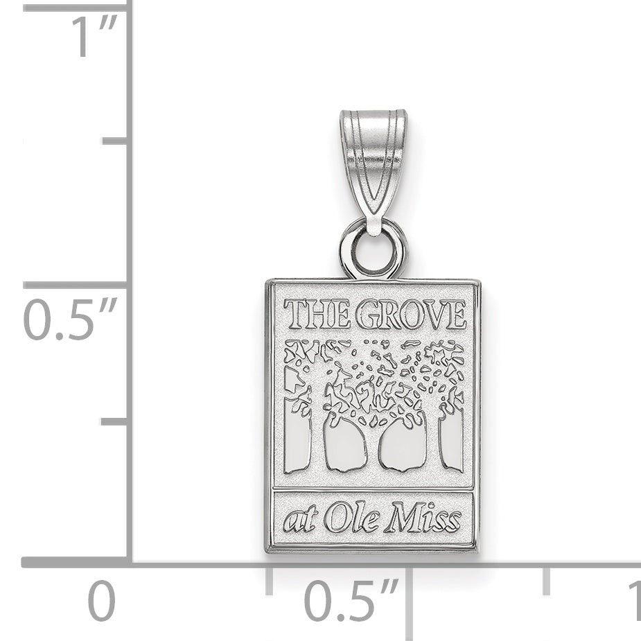 10K White Gold Logoart University Of Mississippi The Grove At Ole Miss Small Pendant