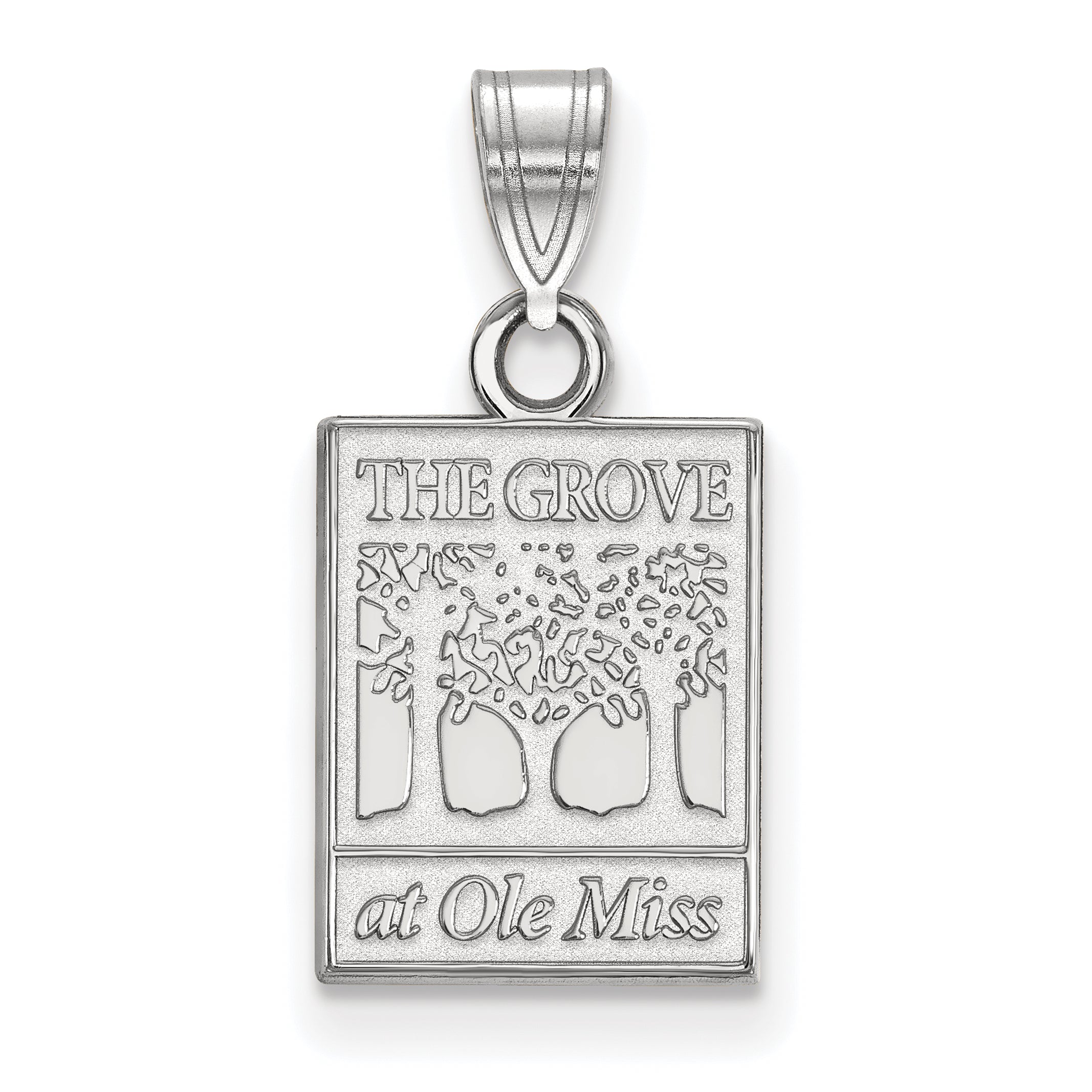 10K White Gold Logoart University Of Mississippi The Grove At Ole Miss Small Pendant