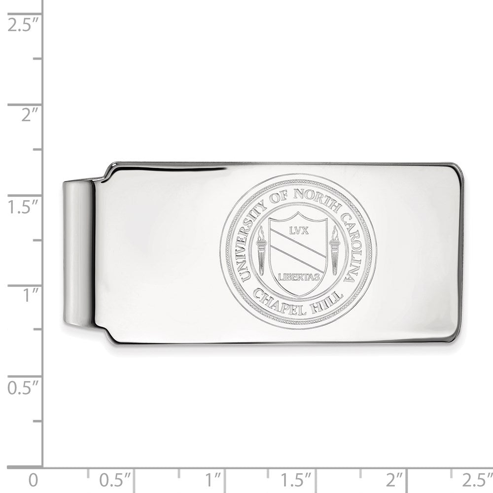 Sterling Silver Rhod-Pltd Logoart Univ. of North Carolina Crest Money Clip