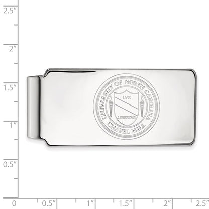 Sterling Silver Rhod-Pltd Logoart Univ. of North Carolina Crest Money Clip