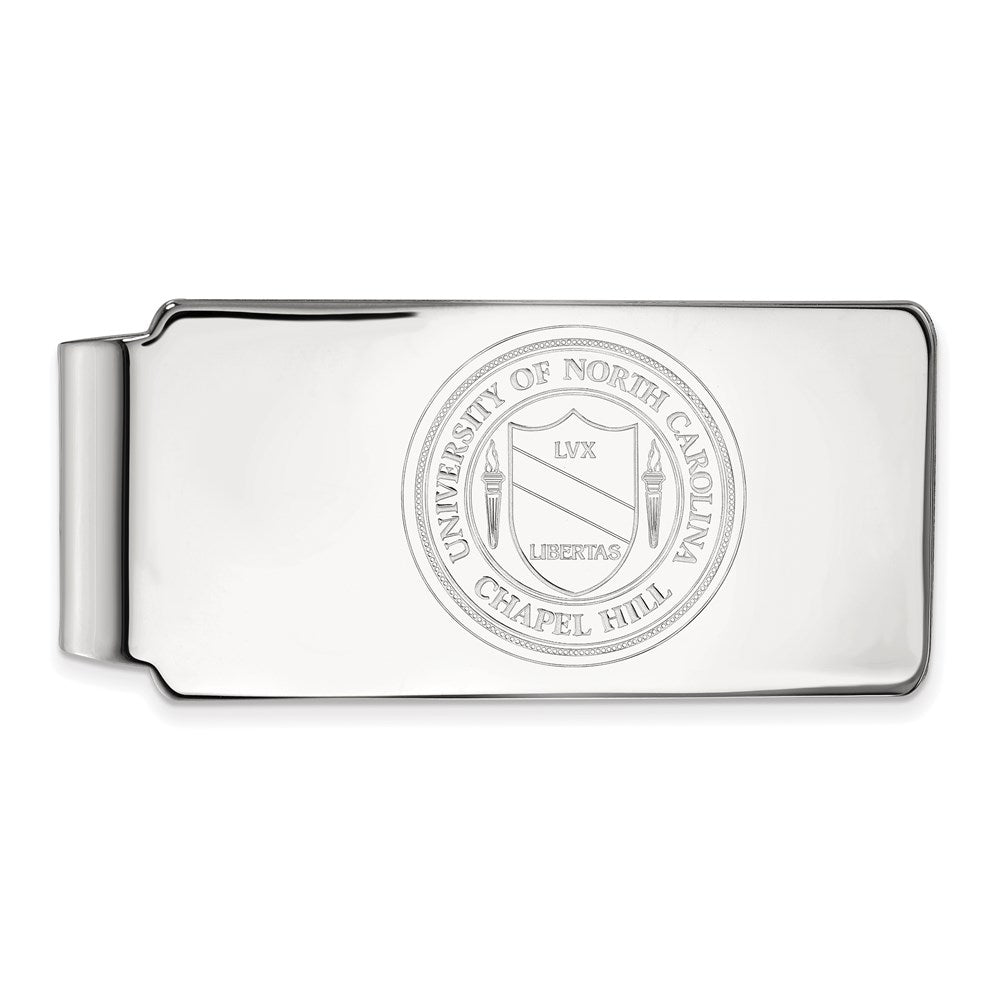 Sterling Silver Rhod-Pltd Logoart Univ. of North Carolina Crest Money Clip