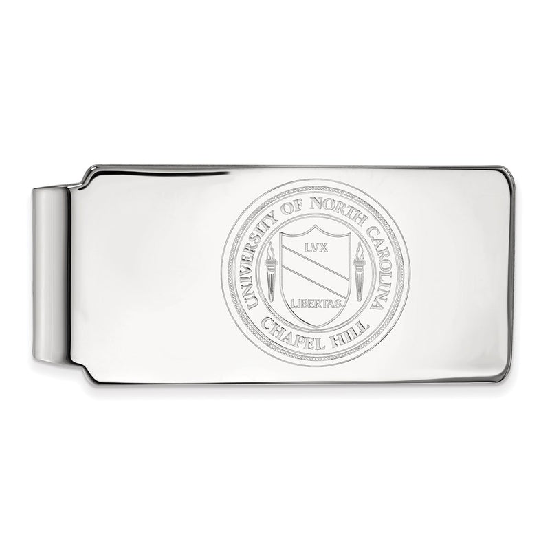 Sterling Silver Rhod-Pltd Logoart Univ. of North Carolina Crest Money Clip