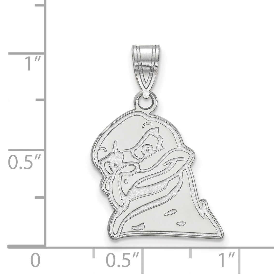 10K White Gold Logoart Virginia Tech Hokiebird Large Pendant