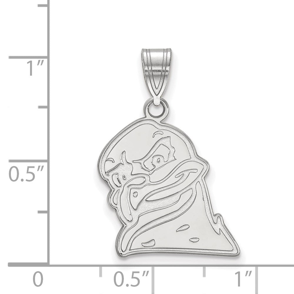 14K White Gold Logoart Virginia Tech Hokiebird Large Pendant