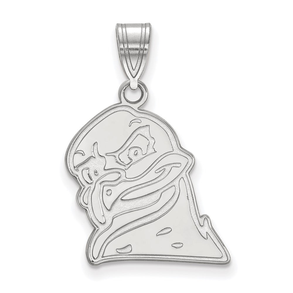 14K White Gold Logoart Virginia Tech Hokiebird Large Pendant