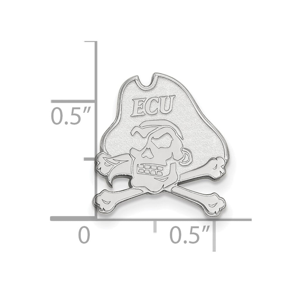 Sterling Silver Rhod-Pltd Logoart East Carolina University Lapel Pin