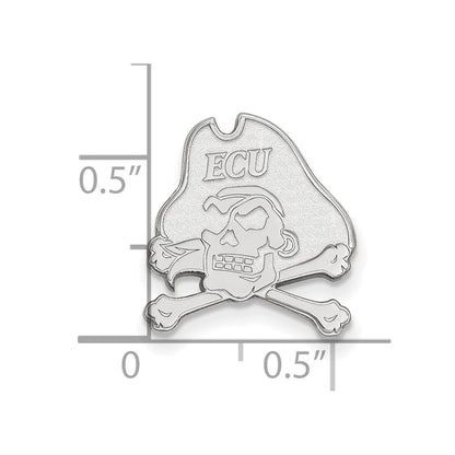 Sterling Silver Rhod-Pltd Logoart East Carolina University Lapel Pin