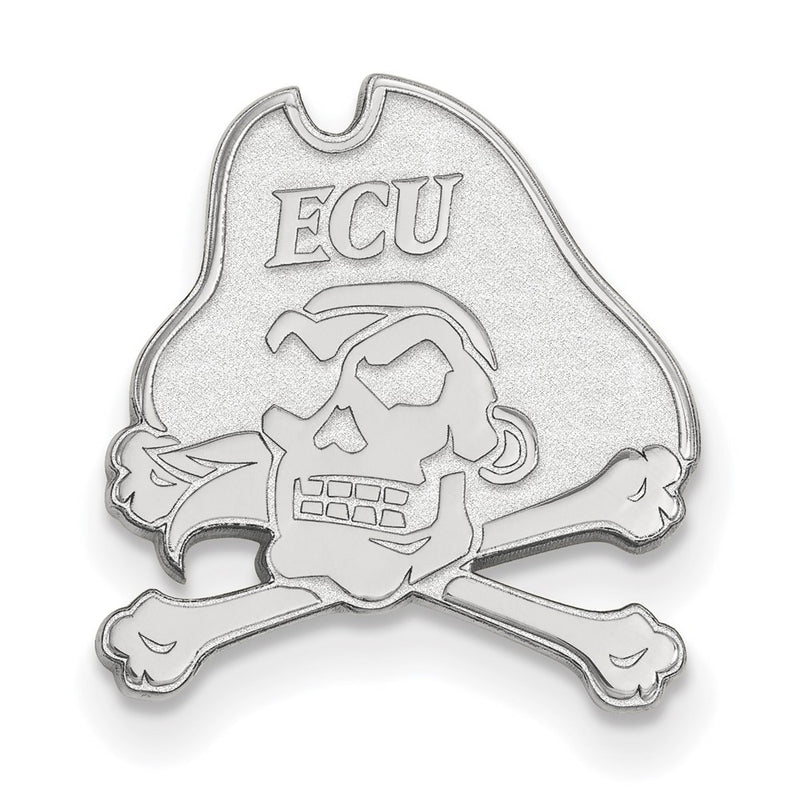 Sterling Silver Rhod-Pltd Logoart East Carolina University Lapel Pin