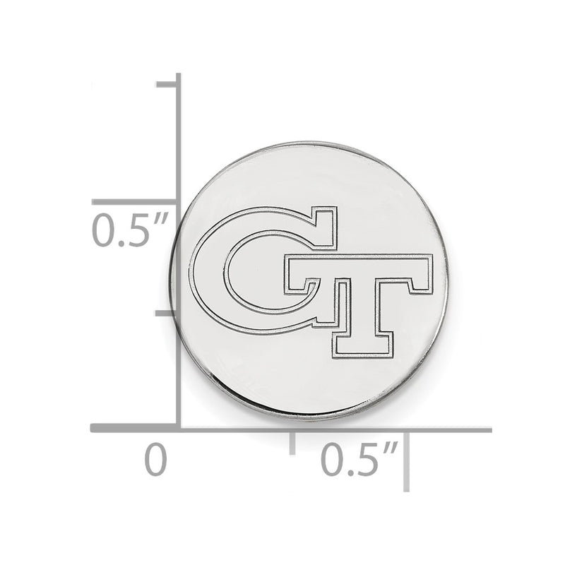 Sterling Silver Rhod-Pltd Logoart Georgia Institute of Technology Lapel Pin