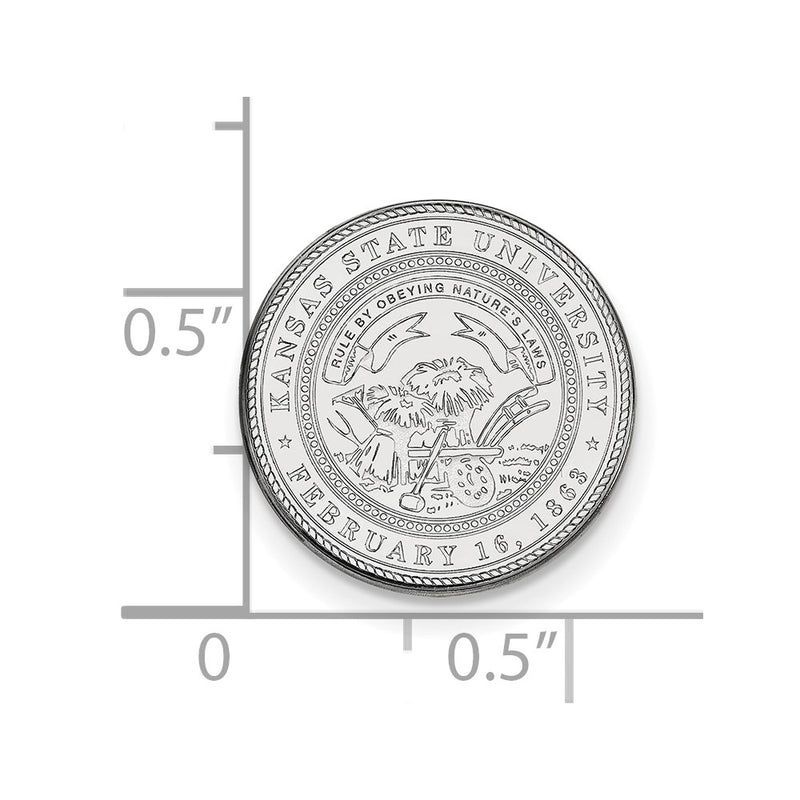 14K White Gold LogoArt Kansas State University Crest Lapel Pin