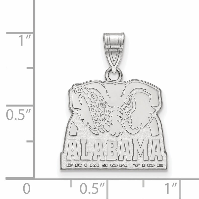 10K White Gold Logoart University Of Alabama Elephant Medium Pendant