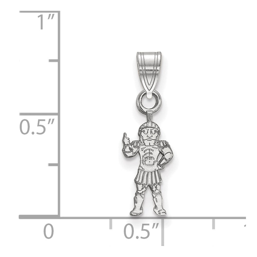 10K White Gold Logoart Michigan State University Spartan Small Pendant