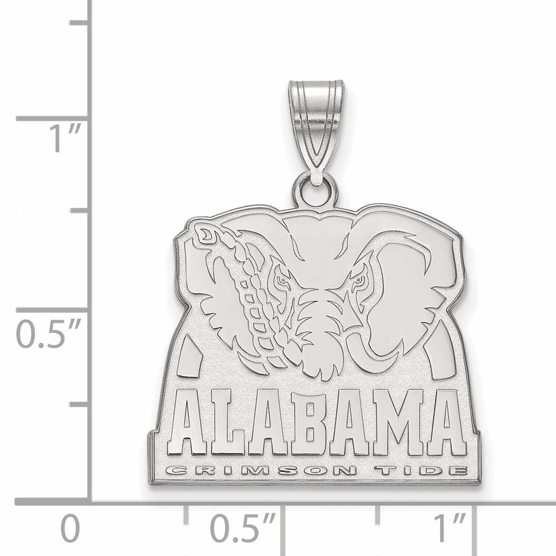 10K White Gold Logoart University Of Alabama Elephant Large Pendant