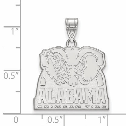 Sterling Silver Rhodium Plated Logoart University Of Alabama Elephant Large Pendant