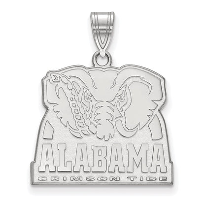 Sterling Silver Rhodium Plated Logoart University Of Alabama Elephant Large Pendant