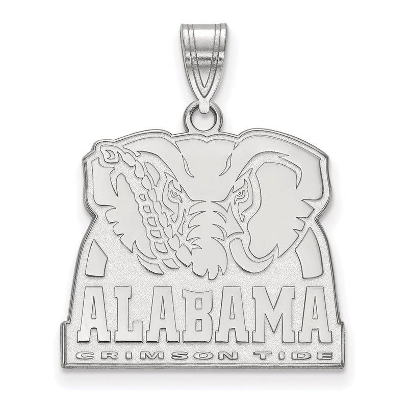 Sterling Silver Rhodium Plated Logoart University Of Alabama Elephant Large Pendant