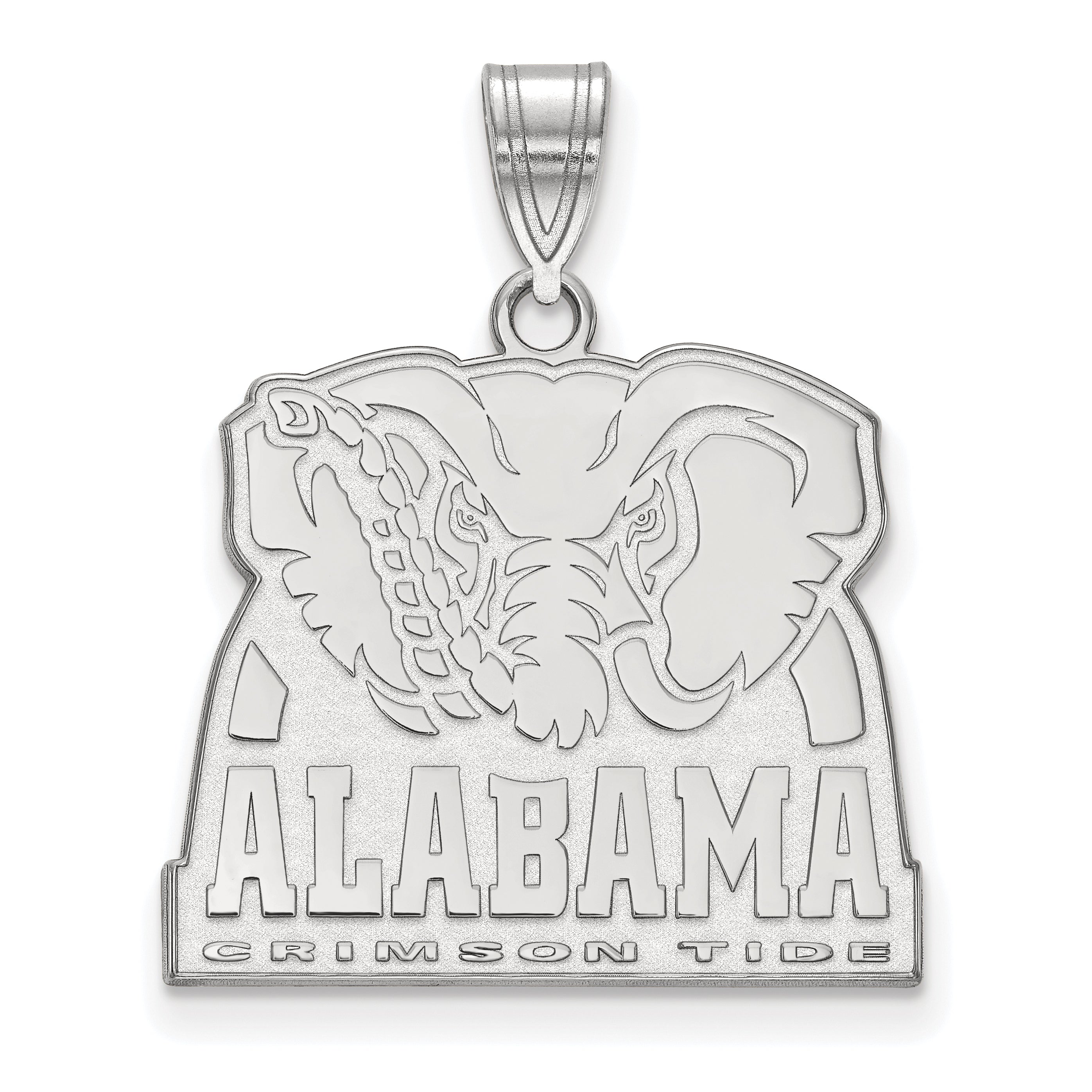 10K White Gold Logoart University Of Alabama Elephant Large Pendant