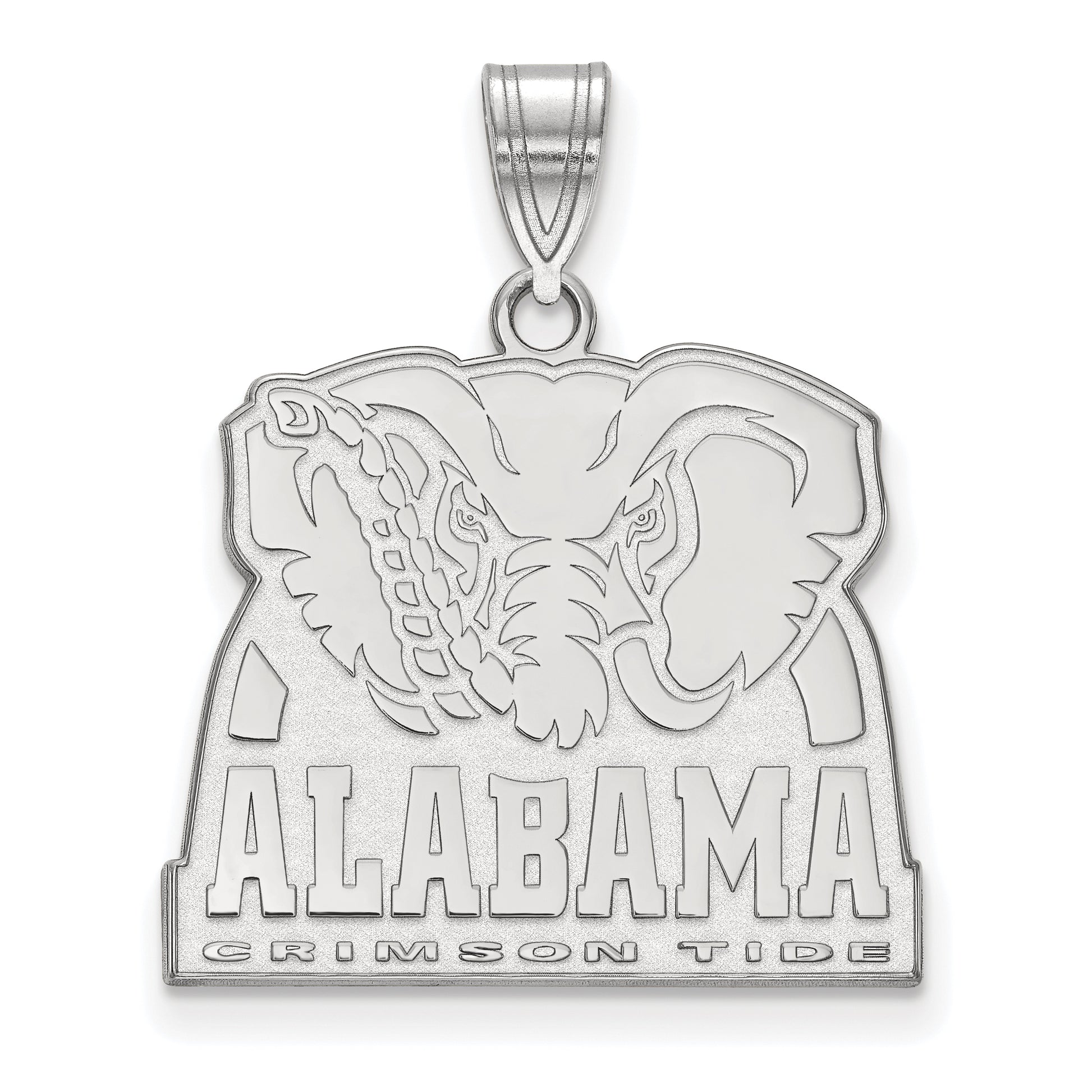 10K White Gold Logoart University Of Alabama Elephant Large Pendant