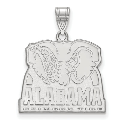 10K White Gold Logoart University Of Alabama Elephant Large Pendant