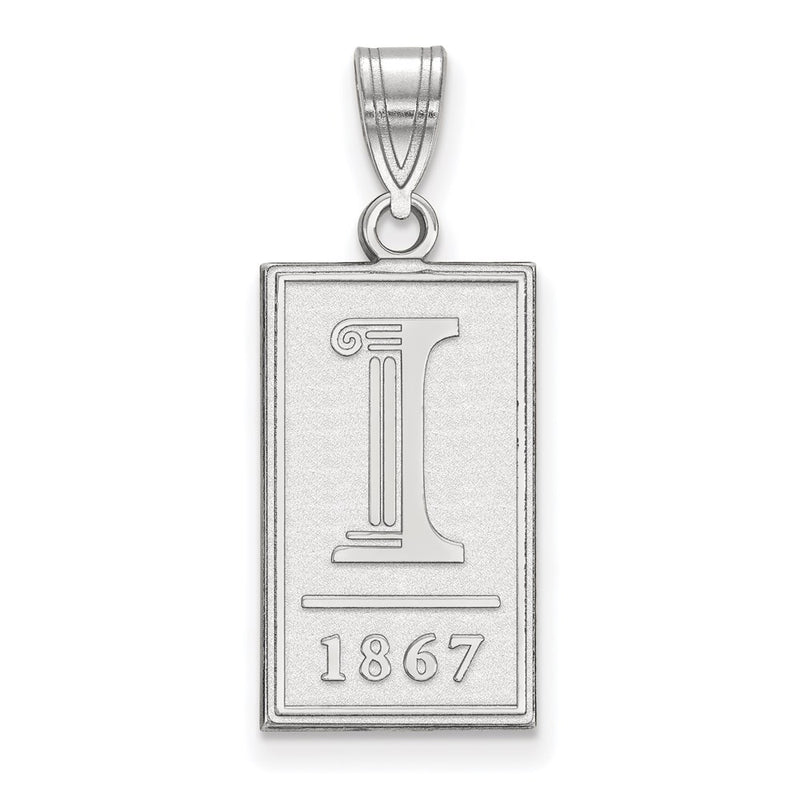 10K White Gold Logoart University Of Illinois I 1867 Large Pendant