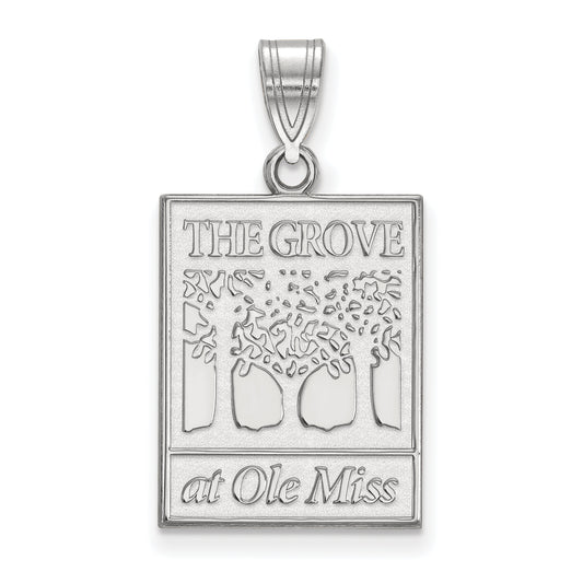 10K White Gold Logoart University Of Mississippi The Grove At Ole Miss Large Pendant
