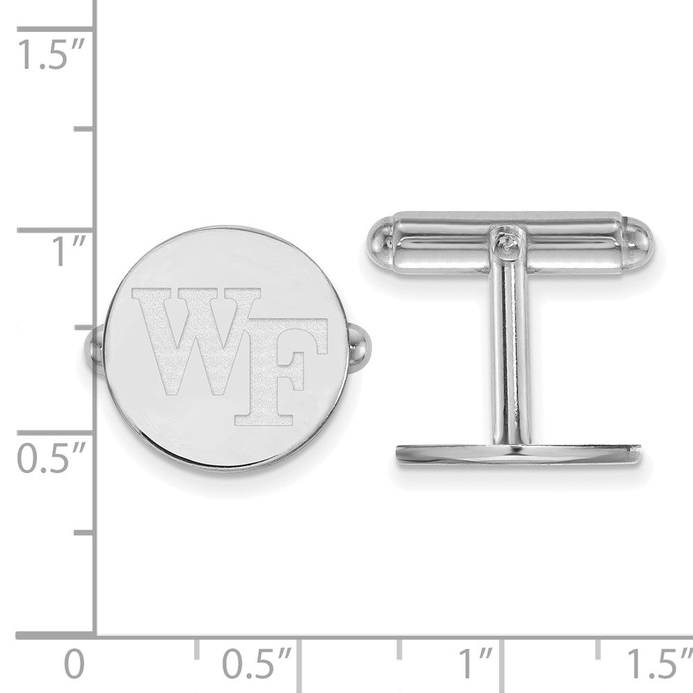 Sterling Silver Rhod-Pltd Logoart Wake Forest University Cuff Links