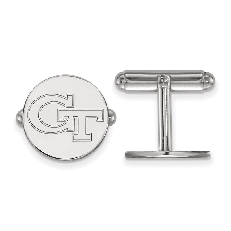 Sterling Silver Rhod-Pltd Logoart Georgia Tech Cuff Links
