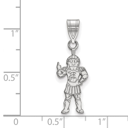 14K White Gold Logoart Michigan State University Spartan Large Pendant