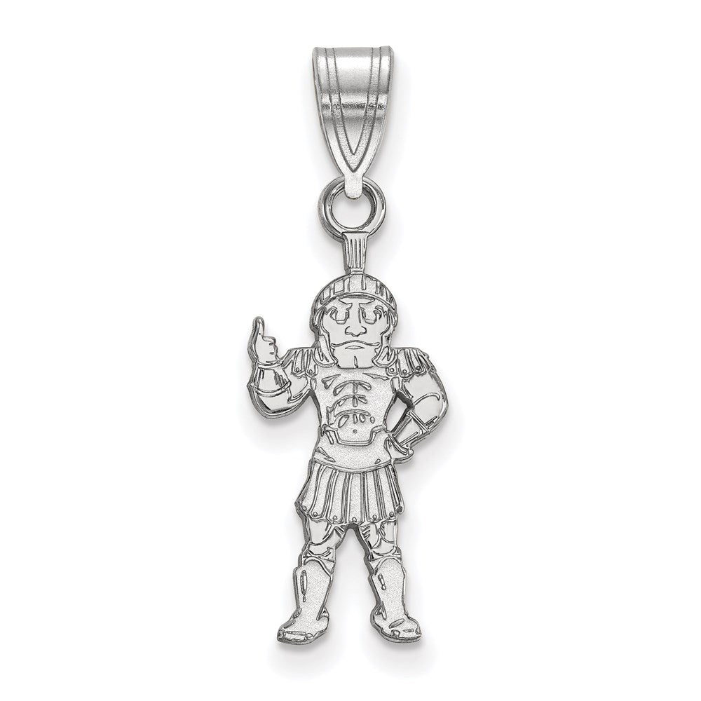 14K White Gold Logoart Michigan State University Spartan Large Pendant