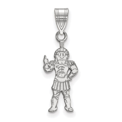 14K White Gold Logoart Michigan State University Spartan Large Pendant