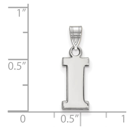 Sterling Silver Rhodium Plated Logoart University Of Iowa Letter I Small Pendant