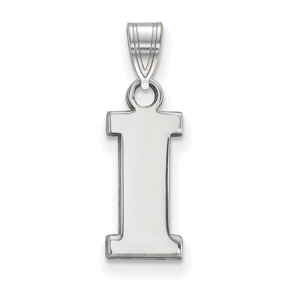 Sterling Silver Rhodium Plated Logoart University Of Iowa Letter I Small Pendant