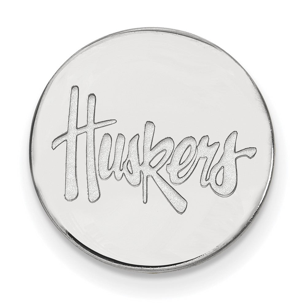 Sterling Silver Rhod-Pltd Logoart University of Nebraska Lapel Pin