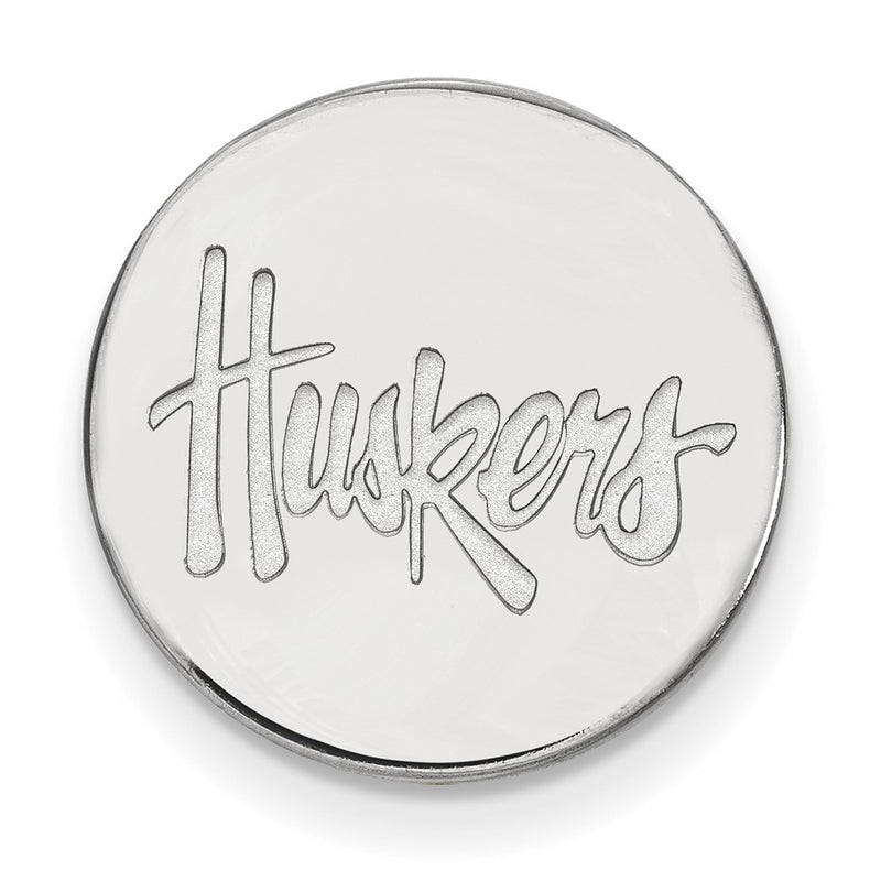 Sterling Silver Rhod-Pltd Logoart University of Nebraska Lapel Pin