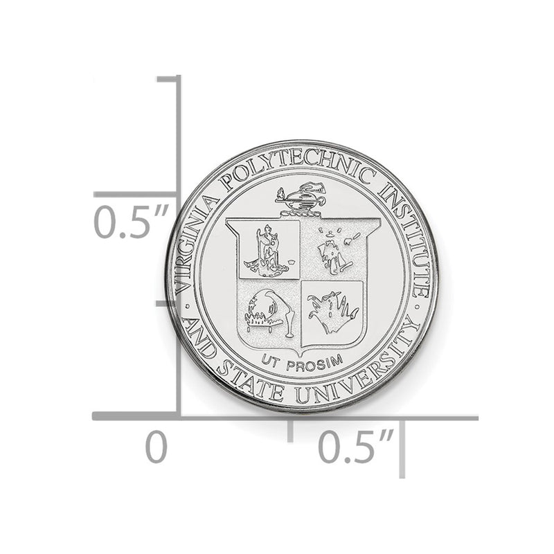 14K White Gold LogoArt Virginia Tech Crest Lapel Pin