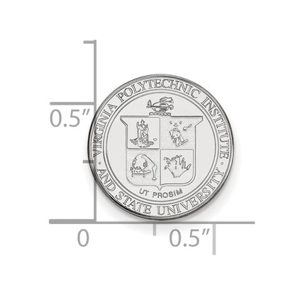 Sterling Silver Rhod-Pltd Logoart Virginia Tech Crest Lapel Pin